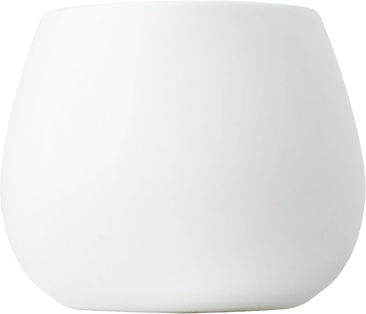 Kate Sleek Matte White Plant Pot Indoor, 5 Inch Pot for Plants, Lightweight, Minimal Style, Tabletop Decorative Garden Pot at Living Room, Work Desk, Ceramic Cachepot for Indoor Plants, Faux Flower