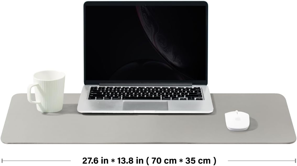 HOMIEAZICOZI Leather Desk Mat - Non-Slip PU Desk Pad for Office and Home - Desk Organization and Accessories - Ideal for Large Mouse Pad and Desk Mats on Top of Desks (Black,36''x 17'') (DPD-B-L)