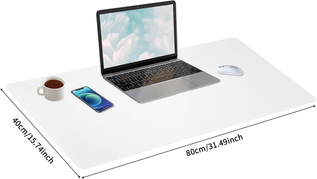 Bloss Leather Desk Pad and Keyboard Wrist Rest, Large Mouse Pad + Keyboard Pad+Mouse Wrist Support, Non-Slip Desk Mat Protector for Office, Home(31.5×15.7 Inches,Beige) - Colors A