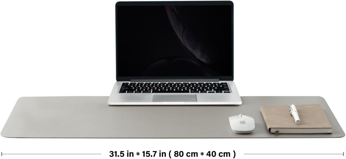 HOMIEAZICOZI Leather Desk Mat - Non-Slip PU Desk Pad for Office and Home - Desk Organization and Accessories - Ideal for Large Mouse Pad and Desk Mats on Top of Desks (Black,36''x 17'') (DPD-B-L)