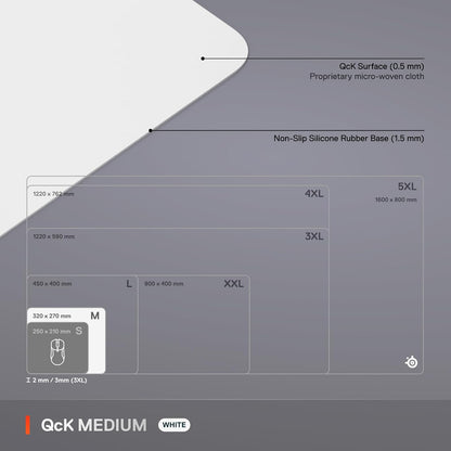 QcK Gaming Mouse Pad - XXL Cloth - Peak Tracking and Stability - Esports Mousepad - Never-Slip - Full Desk Coverage