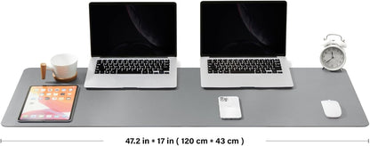HOMIEAZICOZI Leather Desk Mat - Non-Slip PU Desk Pad for Office and Home - Desk Organization and Accessories - Ideal for Large Mouse Pad and Desk Mats on Top of Desks (Black,36''x 17'') (DPD-B-L)