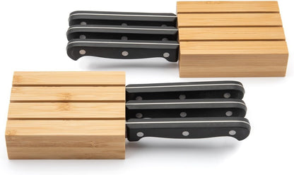 Purawood Kitchen Drawer Organizer - Expandable Utensil Drawer Organizer for Kitchen, Cutlery Tray & Silverware Organizer, 3-5 Slots - Bamboo Organizer for Utensils & Flatware (Natural)