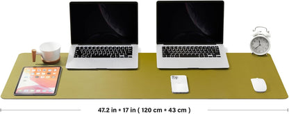 Large Cork Desk Mat - 47.2"x 17" Desk Pad for Office and Home - Ideal for Large Mouse Pad and Desk Mats on Top of Desks(Dark Green)