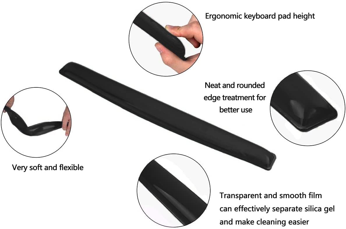 Gel Keyboard & Mouse Wrist Rest Set - Keyboard Wrist Rest Pad & Mouse Support for Office Gaming Pad Computer Laptop Ergonomic Comfortable Pain Relief- Blue Pad Set