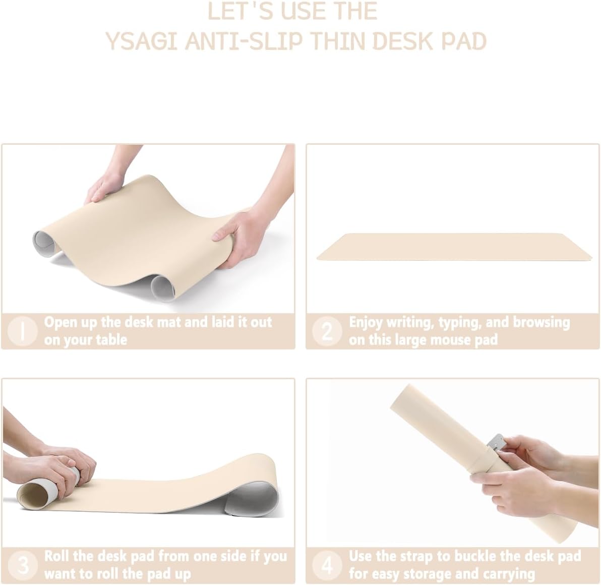 YSAGi Non-Slip Leather Desk Pad, Waterproof Laptop Computer Desk Keyboard Mat, Table Protector Blotter Mat, Large Mouse Pad for Office/Work/Home/Decor(Dark Brown, 31.5" x 15.7")