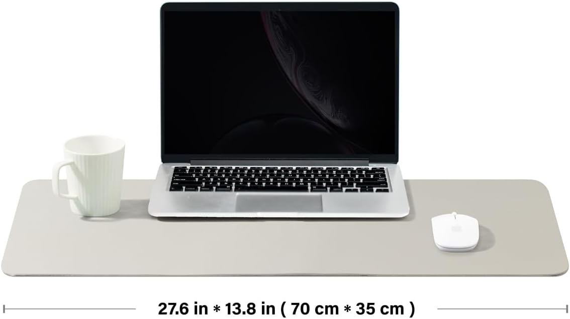HOMIEAZICOZI Leather Desk Mat - Non-Slip PU Desk Pad for Office and Home - Desk Organization and Accessories - Ideal for Large Mouse Pad and Desk Mats on Top of Desks (Black,36''x 17'') (DPD-B-L)