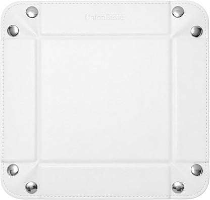 UnionBasic Small Valet Tray, Jewelry Tray for Rings Watches Earrings, Entryway Catchall Caddy for Coins Keys Change, Nightstand Bedside Valet Holder, Trays for Electronic Gadgets, Beige - Colors B