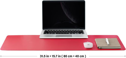 HOMIEAZICOZI Leather Desk Mat - Non-Slip PU Desk Pad for Office and Home - Desk Organization and Accessories - Ideal for Large Mouse Pad and Desk Mats on Top of Desks (Black,36''x 17'') (DPD-B-L)