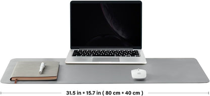 HOMIEAZICOZI Leather Desk Mat - Non-Slip PU Desk Pad for Office and Home - Desk Organization and Accessories - Ideal for Large Mouse Pad and Desk Mats on Top of Desks (Black,36''x 17'') (DPD-B-L)