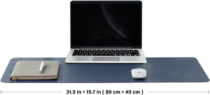HOMIEAZICOZI Leather Desk Mat - Non-Slip PU Desk Pad for Office and Home - Desk Organization and Accessories - Ideal for Large Mouse Pad and Desk Mats on Top of Desks (Black,36''x 17'') (DPD-B-L)