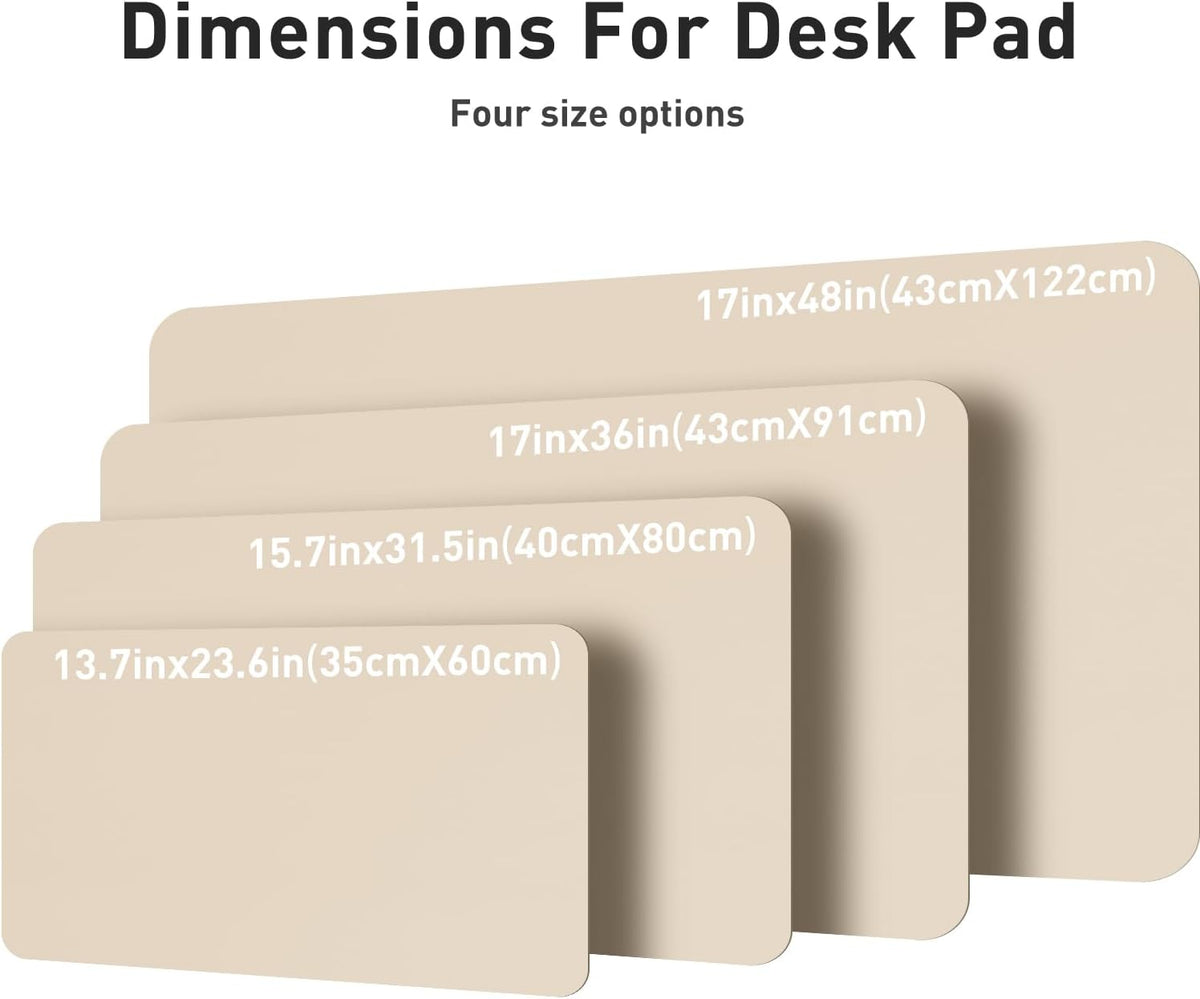 Aothia Leather Office Desk Pad Protector, Non-Slip PU Leather Desk Blotter, Waterproof Laptop Writing Mouse Pad for Office and Home, Black, 31.5" x 15.7" - Colors B
