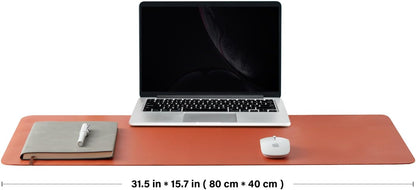 HOMIEAZICOZI Leather Desk Mat - Non-Slip PU Desk Pad for Office and Home - Desk Organization and Accessories - Ideal for Large Mouse Pad and Desk Mats on Top of Desks (Black,36''x 17'') (DPD-B-L)