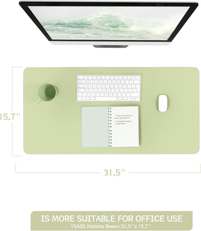 YSAGi Non-Slip Leather Desk Pad, Waterproof Laptop Computer Desk Keyboard Mat, Table Protector Blotter Mat, Large Mouse Pad for Office/Work/Home/Decor(Dark Brown, 31.5" x 15.7")