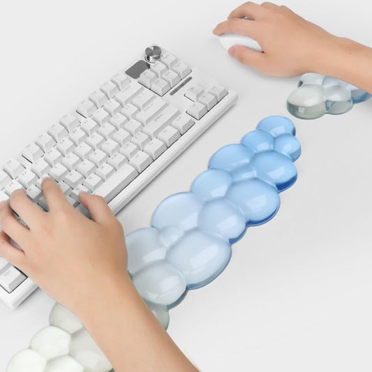YOWKA Ergonomic Wrist Rest Set for Keyboard and Mouse, Cooling Gel Support (Purple)