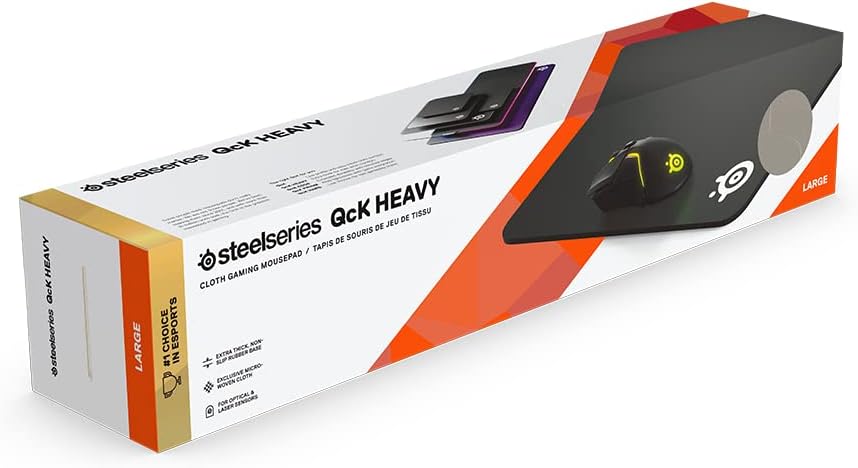 QcK Gaming Mouse Pad - XXL Cloth - Peak Tracking and Stability - Esports Mousepad - Never-Slip - Full Desk Coverage