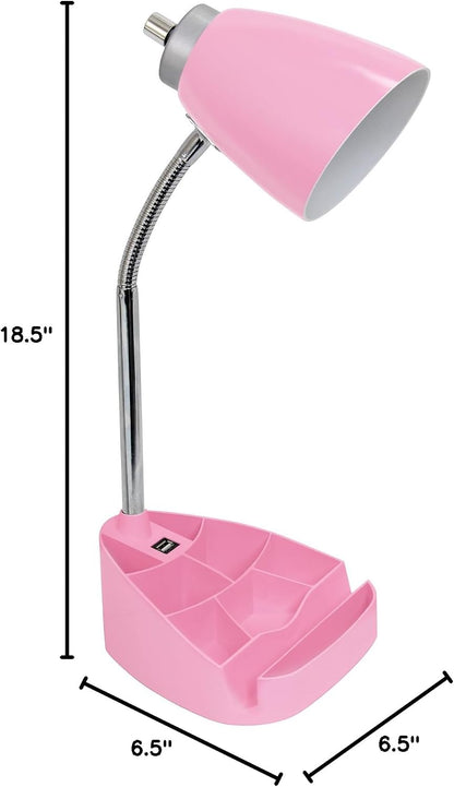 Limelights LD1056-BLK Desk Lamp Organizer with iPad Tablet Book Stand and USB Charging Port, Black