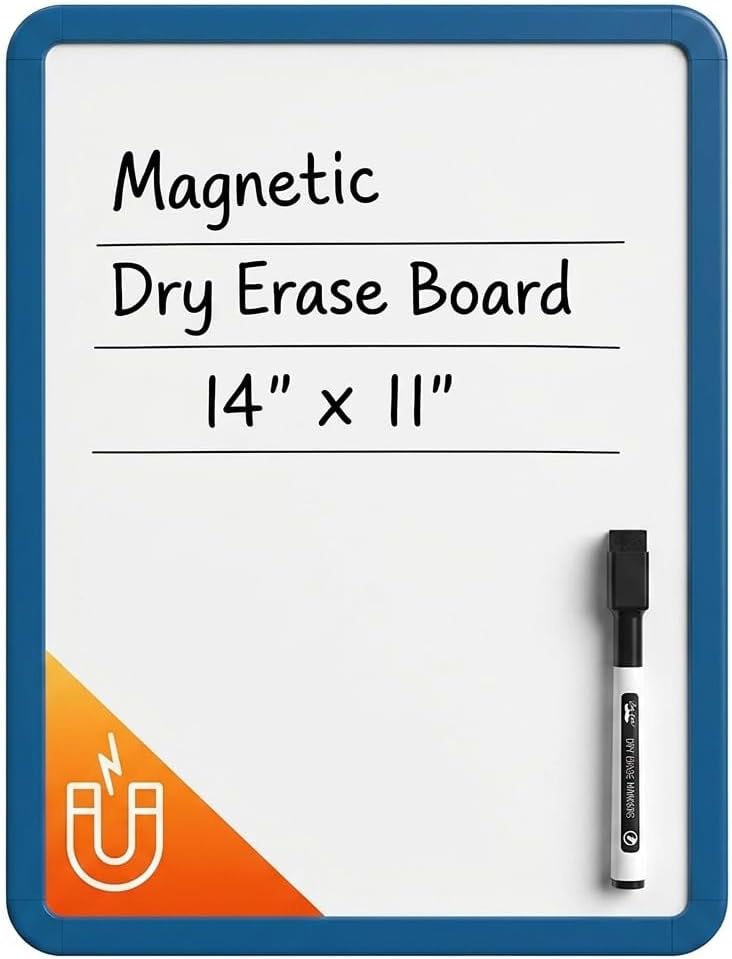 Dry Erase Board, 14” x 11”, White Frame
