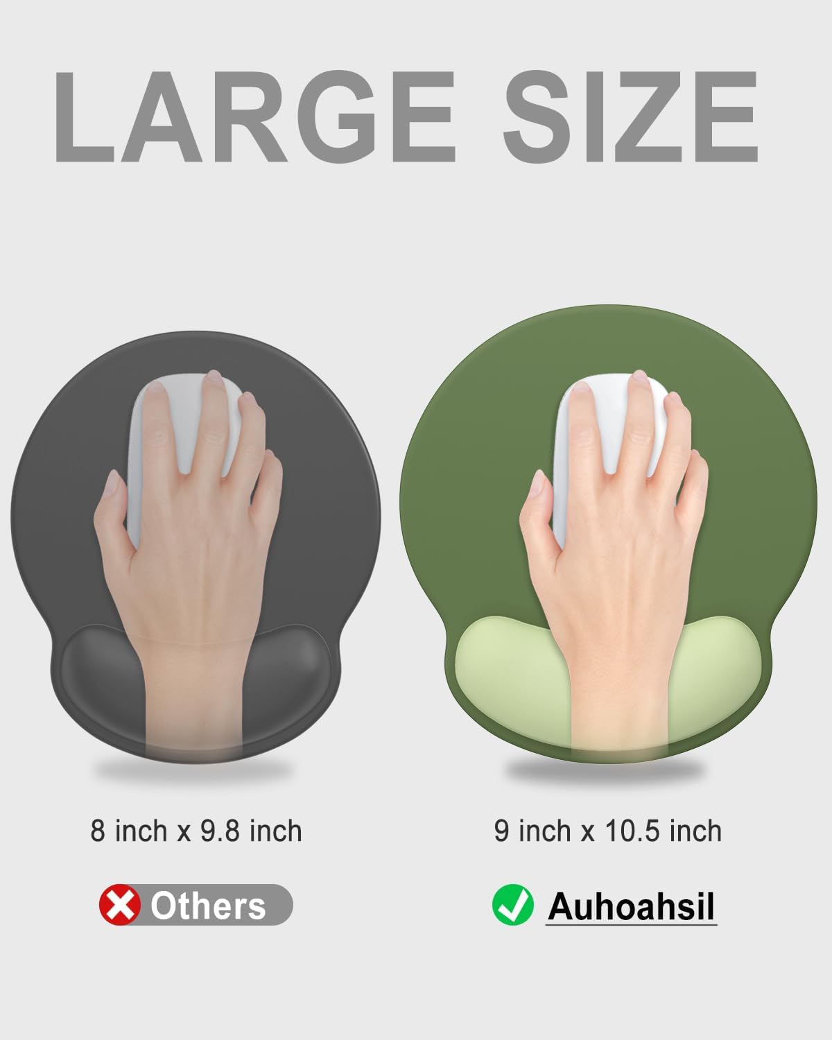 Ergonomic Mouse Pad with Wrist Rest, Comfortable Silicone Non-Slip Computer Pain Relief Gel Mouse Mat with Wrist Support for Gaming, Work, Office, Women & Men, Cute Pattern, Beige
