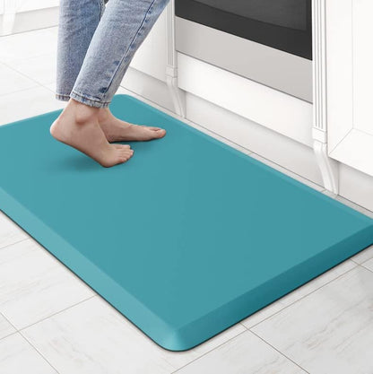 KitchenClouds Kitchen Mat Cushioned Anti Fatigue Rug 17.3"x28" Water Resistant, Non Slip, Standing and Comfort Desk/Floor Mats for House Sink Office (Black)