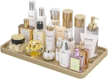 Small Bathroom Vanity Tray for Countertop Makeup Perfume Jewelry Decor Candle Keys, Small Black Kitchen Tray for Soap Dispenser Spice Bamboo Toilet Tray 7.9" L x 4" W x 0.79" H