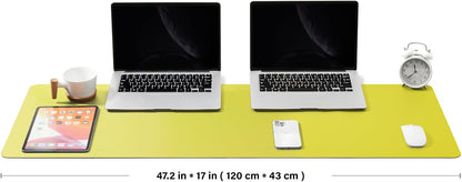 HOMIEAZICOZI Leather Desk Mat - Non-Slip PU Desk Pad for Office and Home - Desk Organization and Accessories - Ideal for Large Mouse Pad and Desk Mats on Top of Desks (Black,36''x 17'') (DPD-B-L)