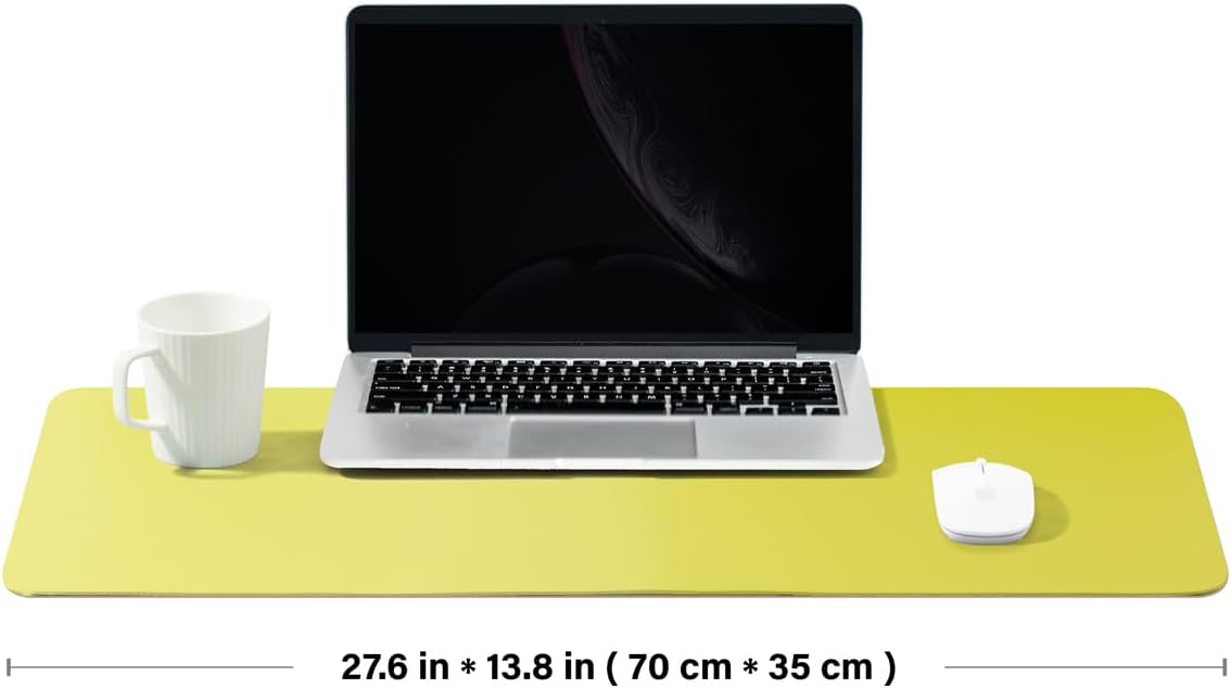 HOMIEAZICOZI Leather Desk Mat - Non-Slip PU Desk Pad for Office and Home - Desk Organization and Accessories - Ideal for Large Mouse Pad and Desk Mats on Top of Desks (Black,36''x 17'') (DPD-B-L)