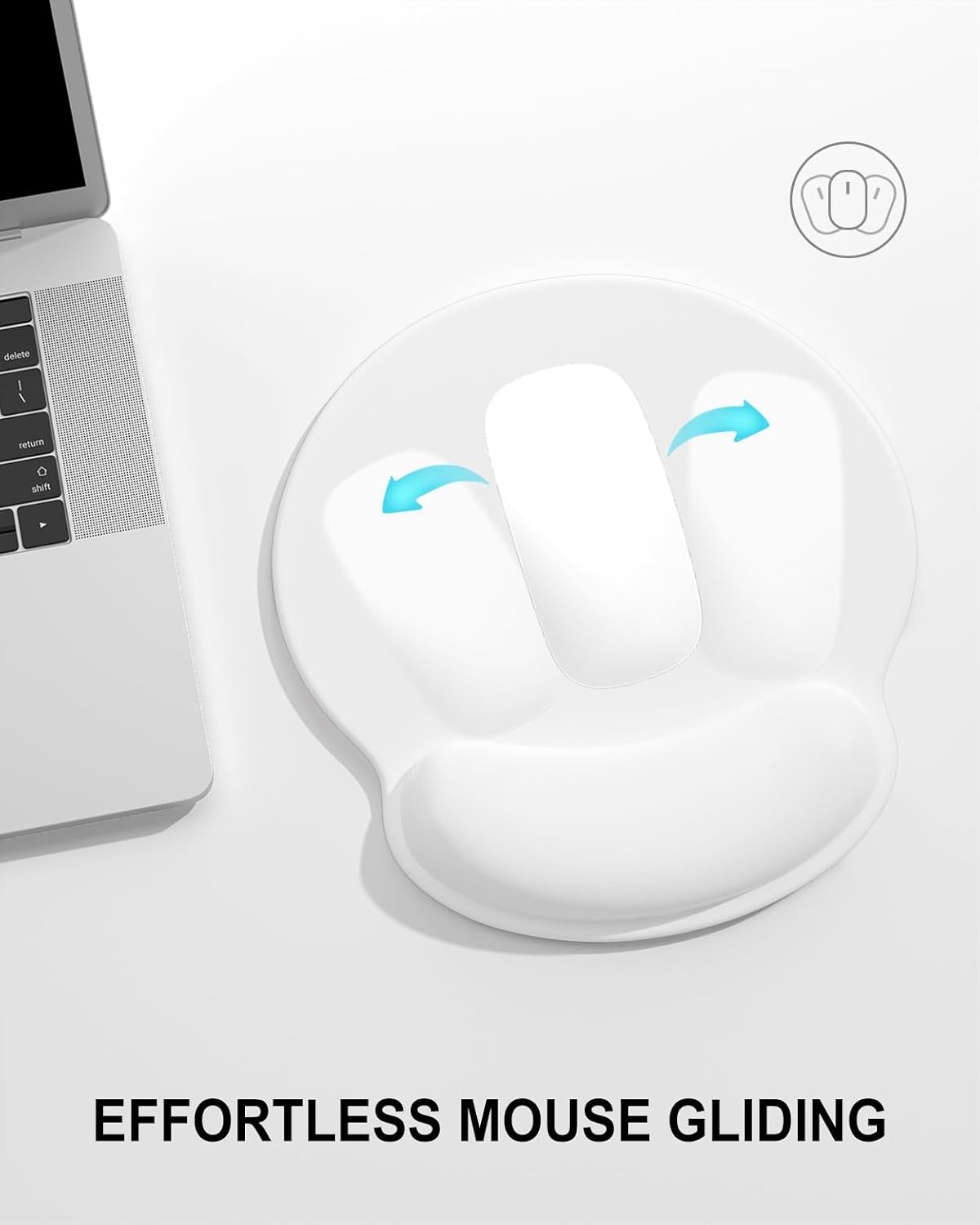 Ergonomic Mouse Pad with Wrist Rest, Comfortable Silicone Non-Slip Computer Pain Relief Gel Mouse Mat with Wrist Support for Gaming, Work, Office, Women & Men, Cute Pattern, Beige
