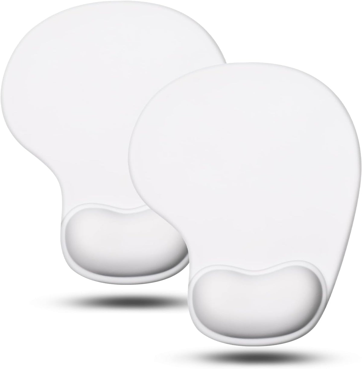 JIKIOU Mouse Pad, 2 Pack Ergonomic Mouse Pads with Comfortable Gel Wrist Rest Support and Smooth Cloth, Non-Slip PU Base for Easy Typing Pain Relief Durable and Easy to Clean Small Black