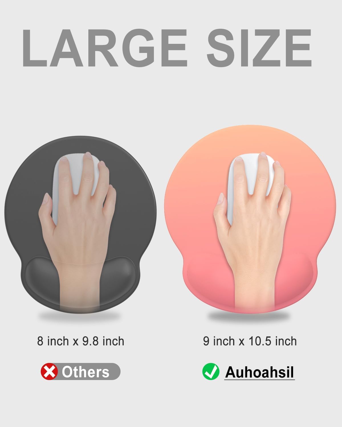 Ergonomic Mouse Pad with Wrist Rest, Comfortable Silicone Non-Slip Computer Pain Relief Gel Mouse Mat with Wrist Support for Gaming, Work, Office, Women & Men, Cute Pattern, Beige