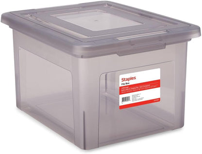 Hanging File Folder Box, Storage Bin Organizer, Snap Lid, Clear