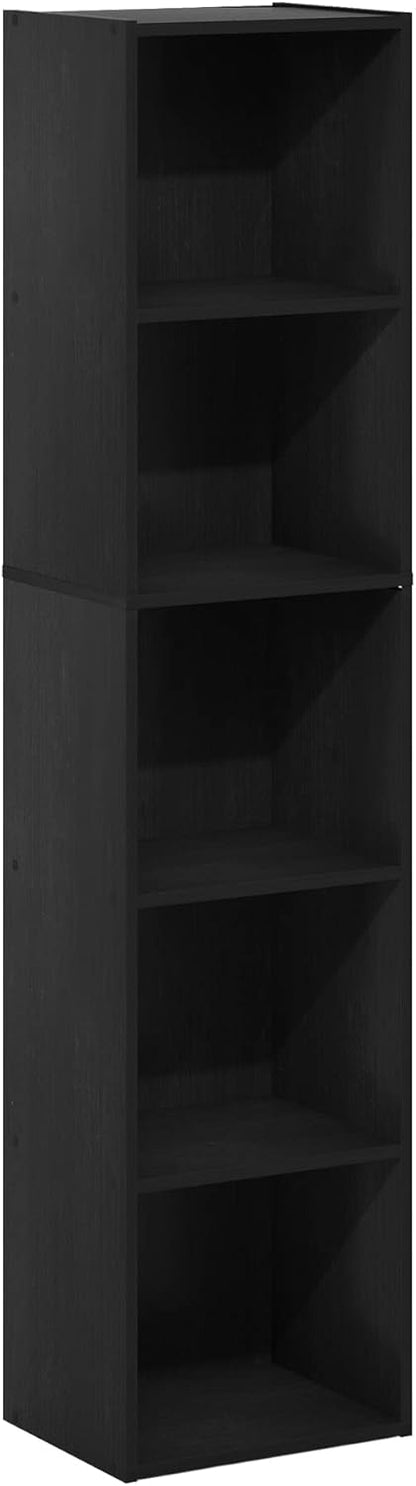 Furinno PASIR Book Shelf, 2-Tier Modern Bookshelf, Open Shelves Bookcase 9 x 12 x 21, Easy Assembly, for Living Room, Bedroom, Home Office, White