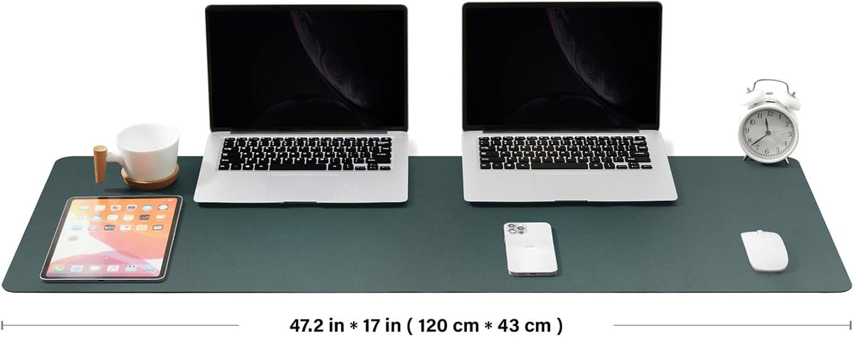 HOMIEAZICOZI Leather Desk Mat - Non-Slip PU Desk Pad for Office and Home - Desk Organization and Accessories - Ideal for Large Mouse Pad and Desk Mats on Top of Desks (Black,36''x 17'') (DPD-B-L)