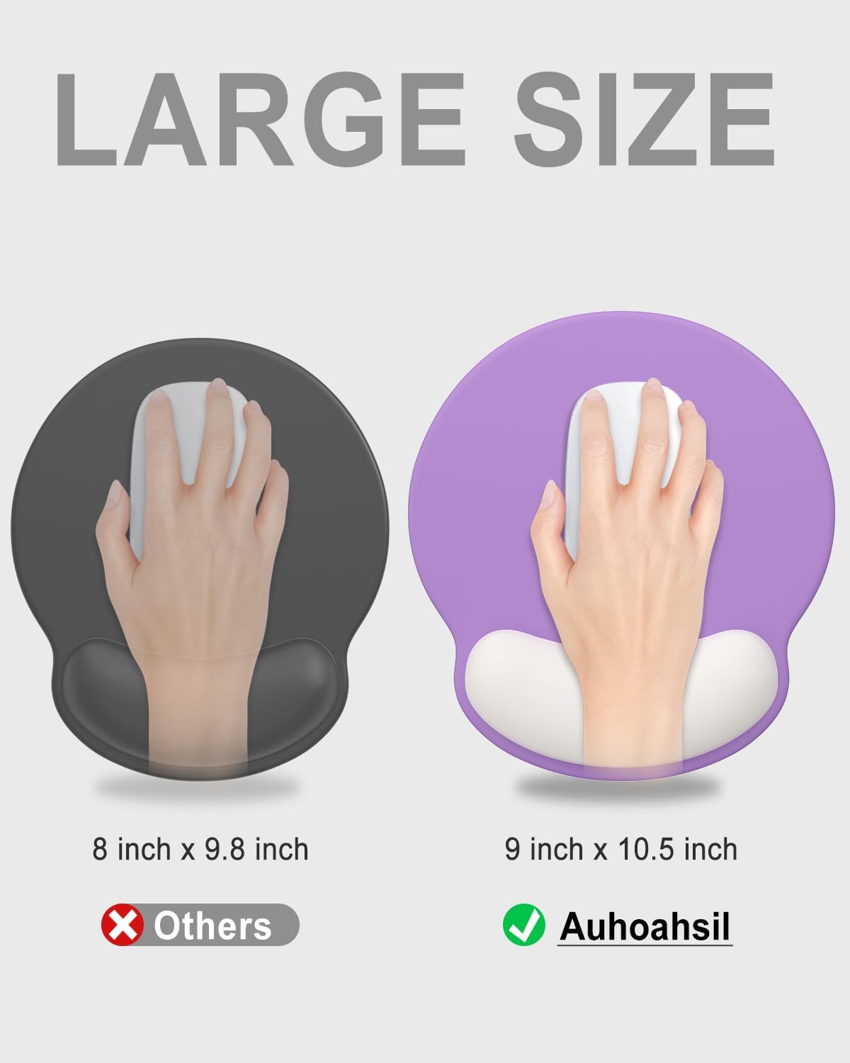 Ergonomic Mouse Pad with Wrist Rest, Comfortable Silicone Non-Slip Computer Pain Relief Gel Mouse Mat with Wrist Support for Gaming, Work, Office, Women & Men, Cute Pattern, Beige