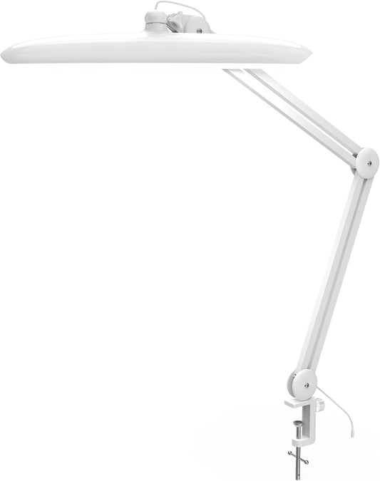 24W LED Desk Lamp with Clamp, Nail Light for Desk, 1600LM 3CCT (3000K-4500K-6500K)| Modes Stepless Dimming| Touch Control| Swivel Metal Arm| Task Light for Study, Office, Workbench, Sewing