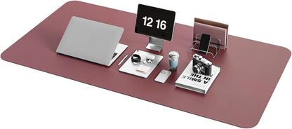 YSAGi Non-Slip Leather Desk Pad, Waterproof Laptop Computer Desk Keyboard Mat, Table Protector Blotter Mat, Large Mouse Pad for Office/Work/Home/Decor(Dark Brown, 31.5" x 15.7")