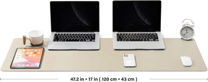 HOMIEAZICOZI Leather Desk Mat - Non-Slip PU Desk Pad for Office and Home - Desk Organization and Accessories - Ideal for Large Mouse Pad and Desk Mats on Top of Desks (Black,36''x 17'') (DPD-B-L)