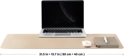 HOMIEAZICOZI Leather Desk Mat - Non-Slip PU Desk Pad for Office and Home - Desk Organization and Accessories - Ideal for Large Mouse Pad and Desk Mats on Top of Desks (Black,36''x 17'') (DPD-B-L)