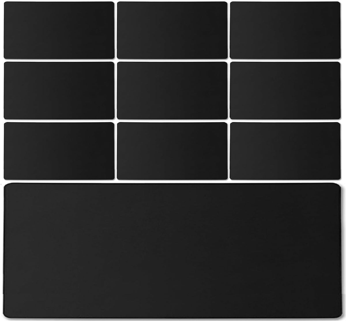 31.5" x 15.7" Waterproof Fabric Desk Pad, Rubber Anti-Slip Base, Stitched Edges No Curling, Fits Laptop Keyboard and Mouse, Smooth Office Mat Large Mouse Pad for Work Game, Black