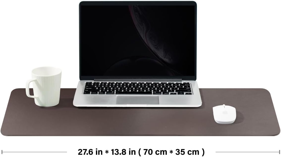 HOMIEAZICOZI Leather Desk Mat - Non-Slip PU Desk Pad for Office and Home - Desk Organization and Accessories - Ideal for Large Mouse Pad and Desk Mats on Top of Desks (Black,36''x 17'') (DPD-B-L)