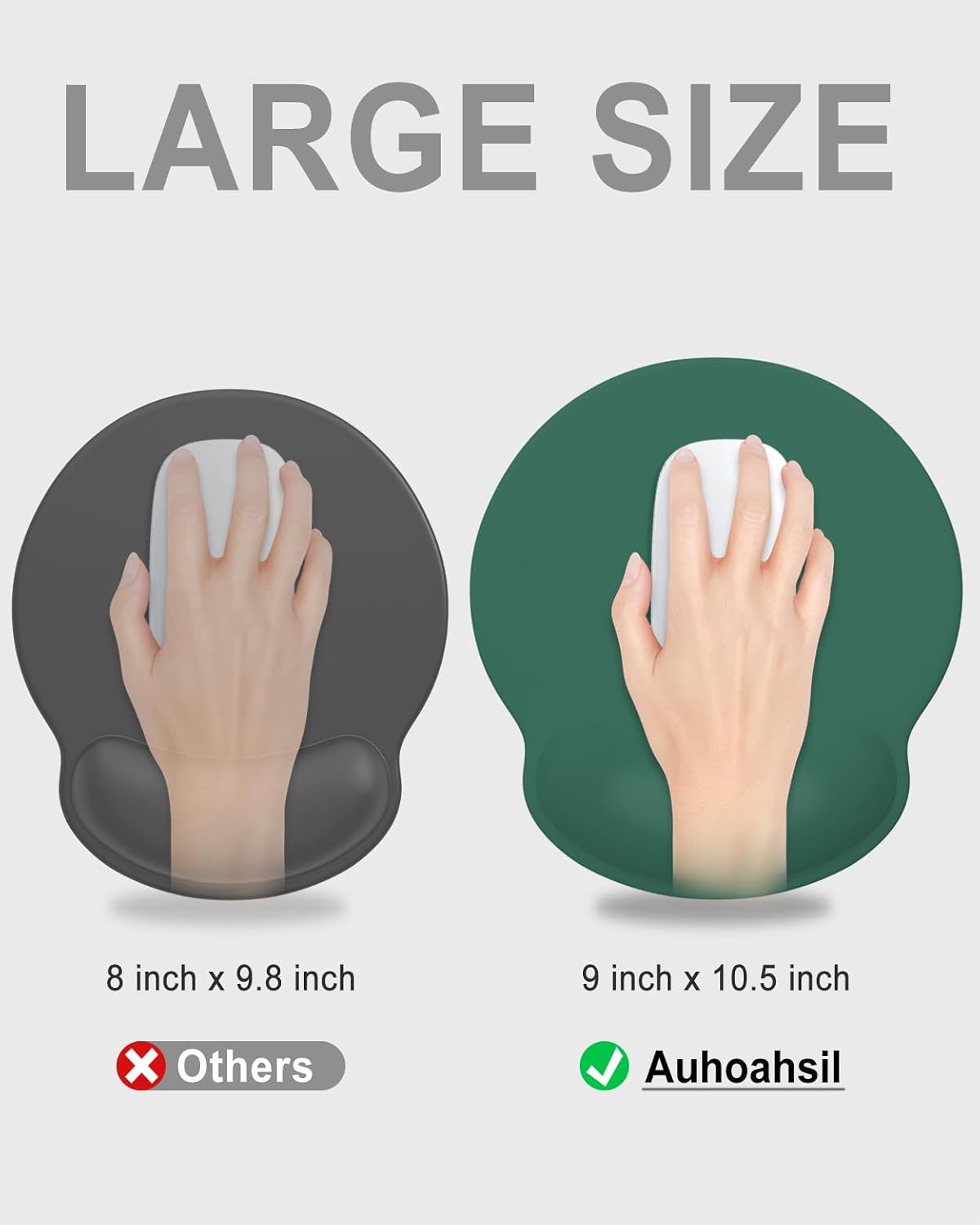 Ergonomic Mouse Pad with Wrist Rest, Comfortable Silicone Non-Slip Computer Pain Relief Gel Mouse Mat with Wrist Support for Gaming, Work, Office, Women & Men, Cute Pattern, Beige