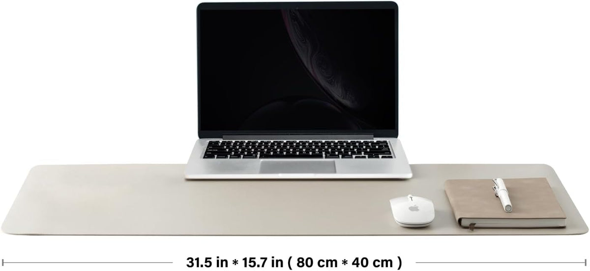 HOMIEAZICOZI Leather Desk Mat - Non-Slip PU Desk Pad for Office and Home - Desk Organization and Accessories - Ideal for Large Mouse Pad and Desk Mats on Top of Desks (Black,36''x 17'') (DPD-B-L)