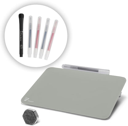 Small Glass Desktop Whiteboard Dry-Erase, Mini Pure Glass Whiteboard Stand