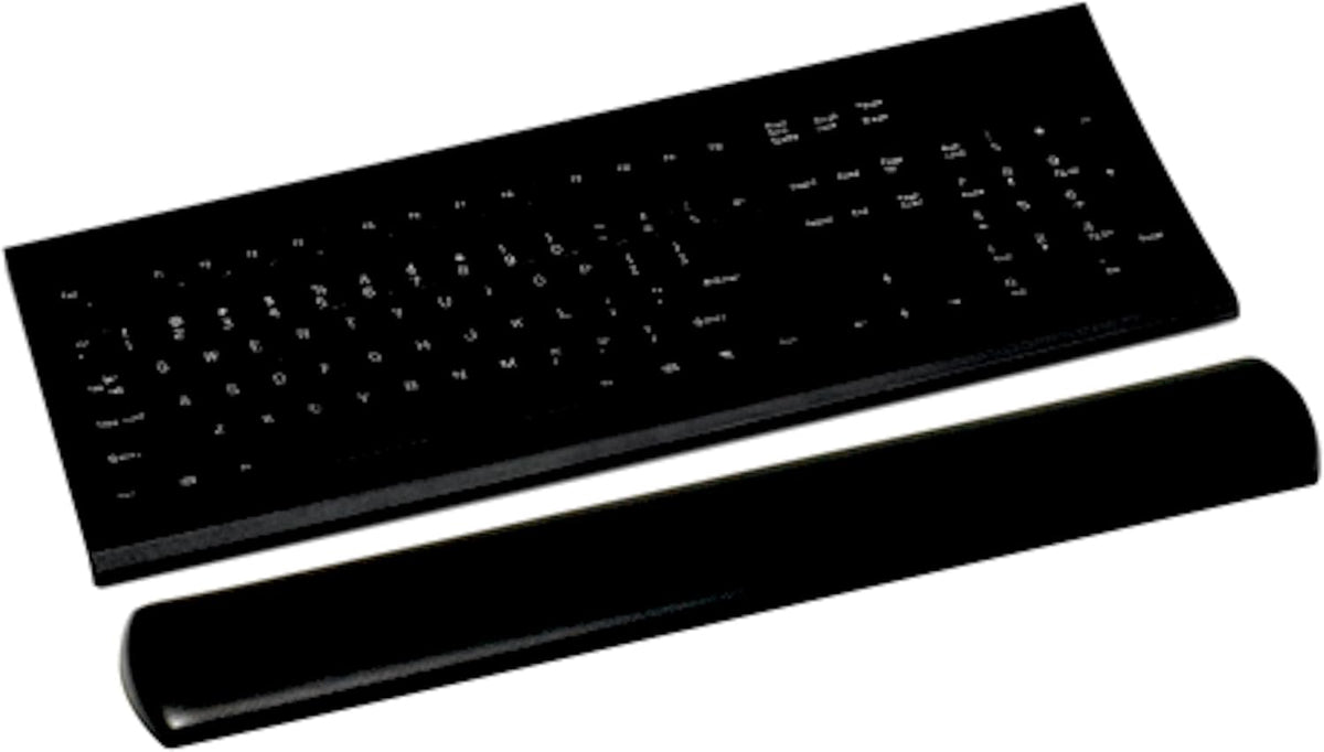 3M Keyboard Wrist Rest, Gel, Black Leatherette, Wired, Kp200le