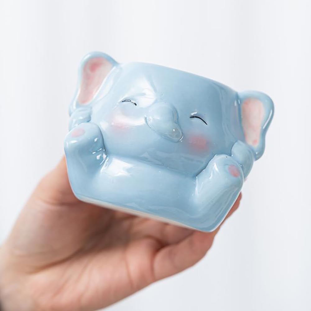 DIYOMR Cute Animals Planter, Mini Ceramic Cartoon Animal Shaped Succulent Flower Pot Indoor Air Plants Holder, Smooth Shiny Decorative Flower Cactus Planter - Plants Not Included (Panda)