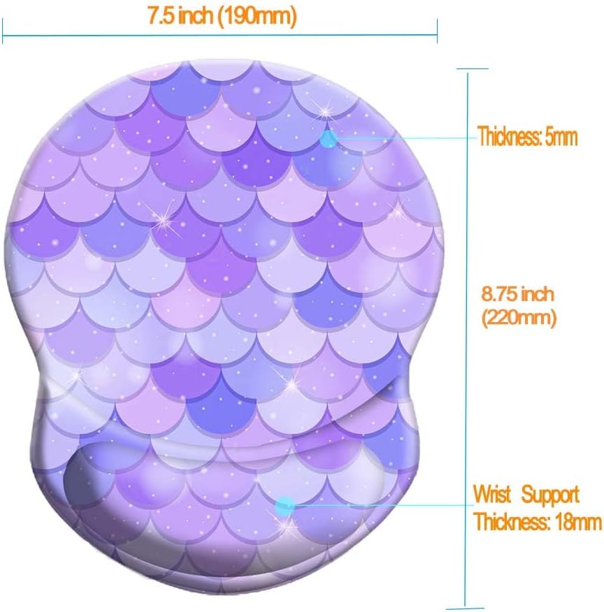Wrist Support Mouse Pad Anti Slip Rubber Wrist Rest Mousepad 9in X 8in Small Desktop Notebook Mouse Mat for Working and Gaming (M-Pink Floral)