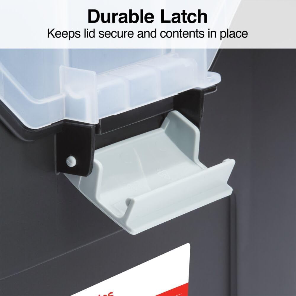 Hanging File Folder Box, Storage Bin Organizer, Snap Lid, Clear