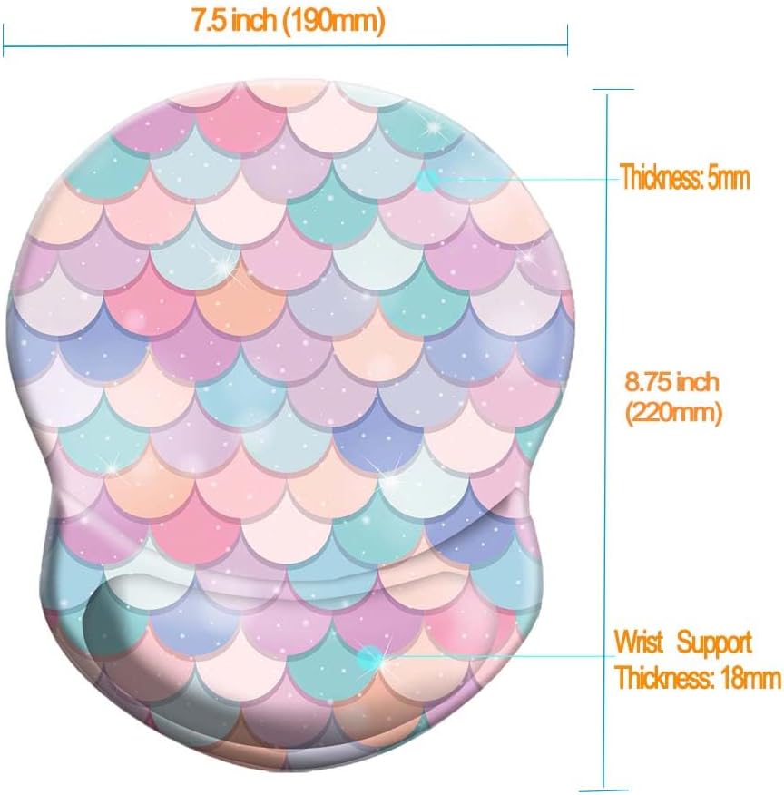Wrist Support Mouse Pad Anti Slip Rubber Wrist Rest Mousepad 9in X 8in Small Desktop Notebook Mouse Mat for Working and Gaming (M-Pink Floral)