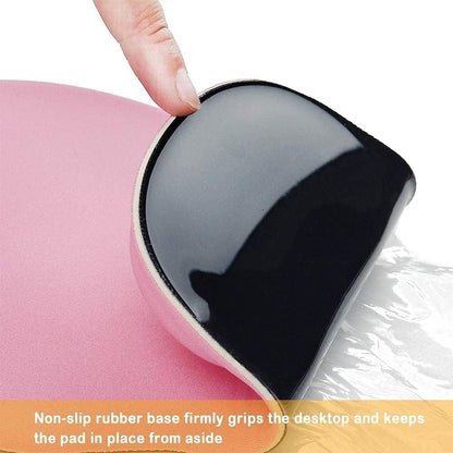 Office Mousepad with Gel Wrist Support - Ergonomic Gaming Desktop Mouse Pad Wrist Rest - Design Gamepad Mat Rubber Base for Laptop Computer -Silicone Non-Slip Special-Textured Surface (01Pink)