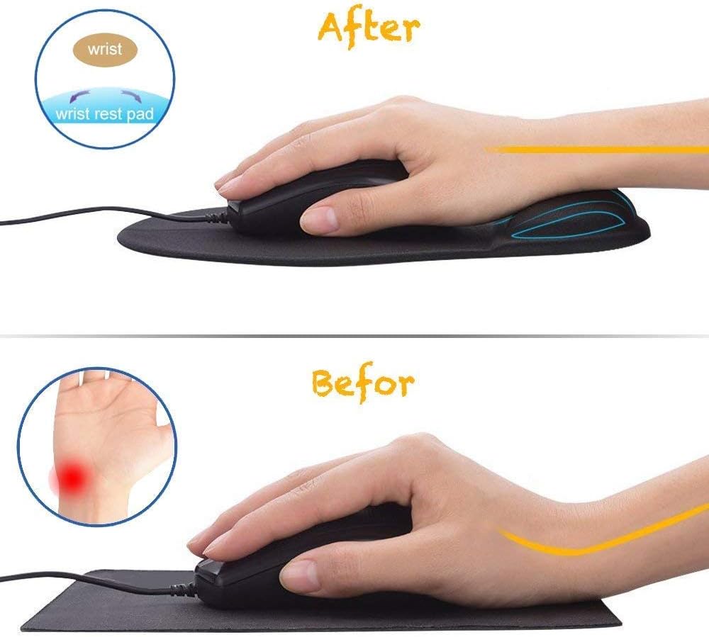 Office Mousepad with Gel Wrist Support - Ergonomic Gaming Desktop Mouse Pad Wrist Rest - Design Gamepad Mat Rubber Base for Laptop Computer -Silicone Non-Slip Special-Textured Surface (01Pink)